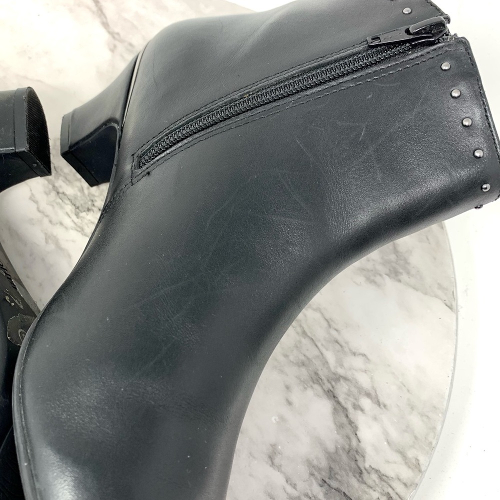 Hotter Dallas Micro Studs Leather Heeled Comfort Boots 10 Neutral Edgy Classic - Picture 9 of 16